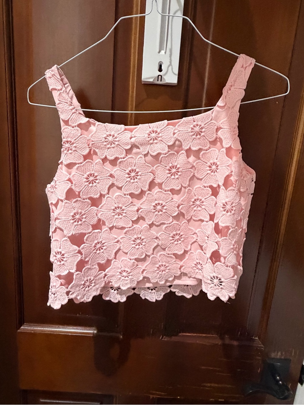 Petal & Pup Pink Floral Lace Crop Top - Picture 7 of 9